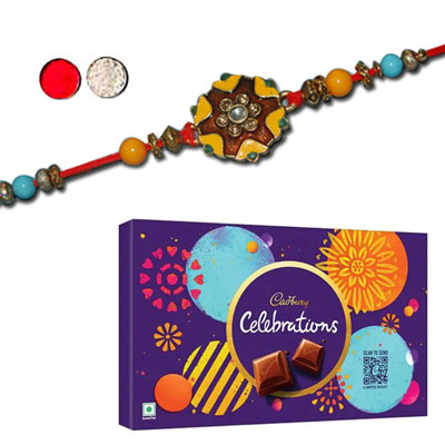 "Zardosi Rakhi - ZR-5310 A (Single Rakhi), Cadbury Celebrations - Click here to View more details about this Product